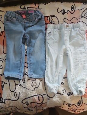Various Brands Light Blue Denim & Pale Blue Pull-On Jeans - 2-Pack